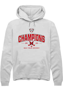 Summit Sportswear Miami RedHawks Mens White 2025 MAC Field Hockey Champions Long Sleeve Hoodie