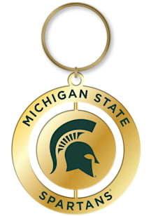 Michigan State Spartans Retro Mascot Spinner Keychain - Green