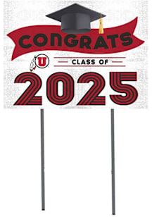 Utah Utes KH Sports Fan Class of 2025 graduation graphic Yard Sign - White