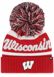 Wisconsin Badgers 47 Spirited Cuff Pom Womens Knit Hat - Red