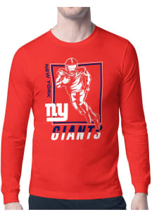 Starter New York Giants Red Grid Long Sleeve T Shirt