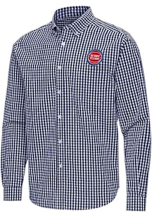 Antigua Detroit Pistons Mens Blue Ellis Long Sleeve Dress Shirt