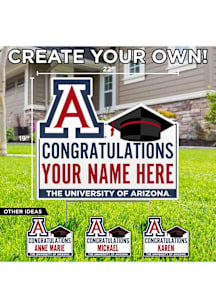 Arizona Wildcats Personalized Congratulations Grad Yard Sign - White