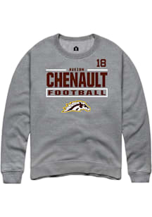Aveion Chenault Western Michigan Broncos Mens Grey Football NIL Stacked Box Player Crew