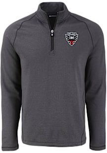 Cutter and Buck DC United Mens Black Pehastin Long Sleeve Qtr Zip Pullover