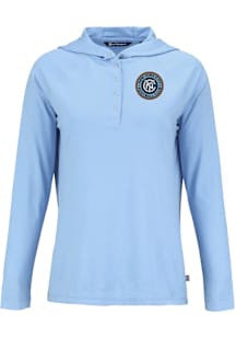 Cutter and Buck New York City FC Womens Light Blue Coastline Eco Hooded Sweatshirt