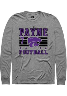 VJ Payne Rally Mens Grey K-State Wildcats NIL Striped Tee