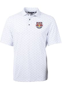 Cutter and Buck New York Red Bulls White Virtue Eco Pique Tile Big and Tall Polo