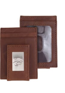 Leather Front Pocket K-State Wildcats Mens Money Clip - Brown