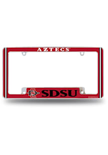 San Diego State Aztecs Classic All Over Chrome License Plate Frame - White