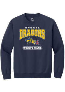 Mens Drexel Dragons Navy Blue Summit Sportswear Womens Tennis Crew Sweatshirt