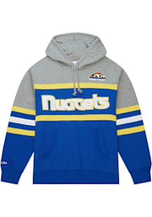 Mitchell and Ness Denver Nuggets Mens Blue Head Coach Fashion Hood