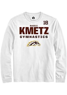 Maddie Kmetz Western Michigan Broncos White NIL Stacked Box Long Sleeve Player T Shirt