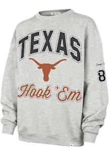 47 Texas Longhorns Womens Grey Glitter Arch Crew Sweatshirt