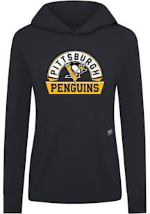 Levelwear Pittsburgh Penguins Womens Black Relay Banner Arch Hooded Sweatshirt