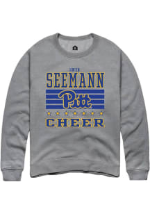 Owen Seemann Rally Mens Grey Pitt Panthers NIL Striped Player Crew