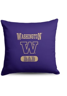 Purple Huskies Dad 18x18 Throw Pillow