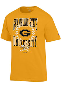 Champion Grambling State Tigers Gold Arch Name Crest Short Sleeve T Shirt