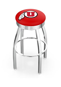 Utah Utes 3 Ring Chrome Seat Pub Stool - Silver