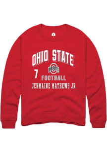 Jermaine Mathews Jr Rally Mens Red Ohio State Buckeyes NIL Arch Logo Player Crew