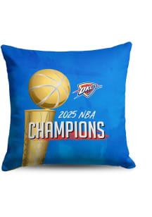 Oklahoma City Thunder 2025 NBA Finals Champions 18x18 Throw Pillow - Blue