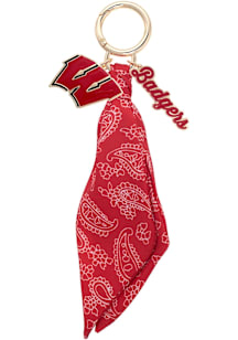 Wisconsin Badgers Logo Bandana Keychain - Red
