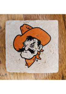Oklahoma State Cowboys Pistol Pete Head 4x4 Stone Coaster