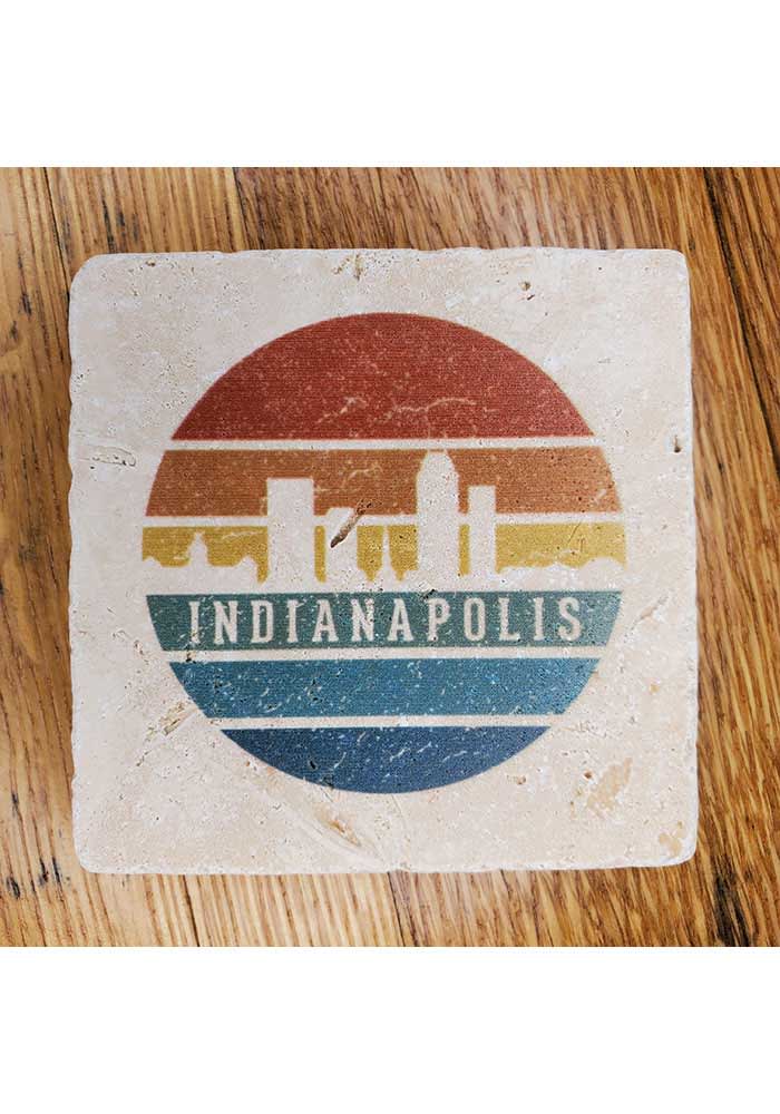 Indianapolis Skyline Color Cirlce Coaster