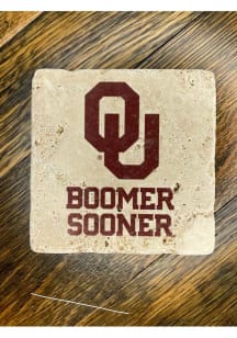 Oklahoma Sooners OU Boomer Sooner 4x4 Stone Coaster