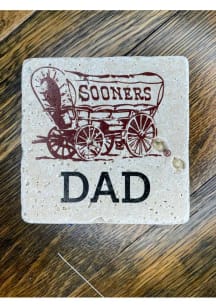 Oklahoma Sooners Wagon Logo Dad 4x4 Stone Coaster