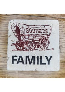 Oklahoma Sooners Wagon Logo Family 4x4 Stone Coaster