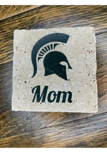 Michigan State Spartans Helmet Logo Mom 4x4 Stone Coaster