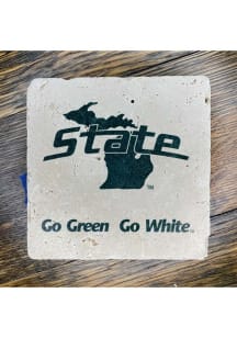 Michigan State Spartans State Go Green Go White 4x4 Stone Coaster