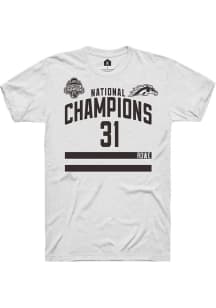 Cameron Rowe Rally Mens White Western Michigan Broncos NIL 2025 National Champions Shirzee Player..