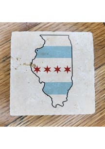 Chicago State Shape With Flag Coaster