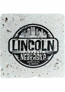 Lincoln city stamp with skyline Coaster