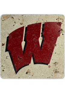 Red Wisconsin Badgers W Logo Coaster