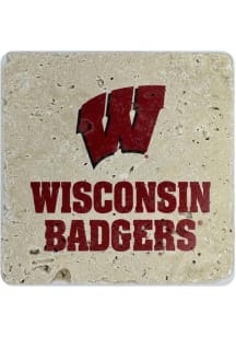 Red Wisconsin Badgers W w/ Badger Coaster