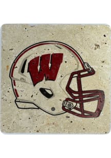 Red Wisconsin Badgers Helmet Coaster