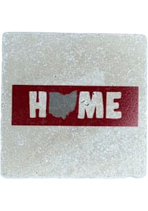 Ohio Home State Shape Coaster - Red