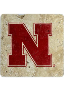 Red Nebraska Cornhuskers Logo 4x4 Graphic Coaster