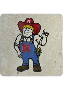 Red Nebraska Cornhuskers Mascot 4x4 Coaster