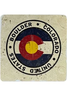 Boulder Flag Stamp Coaster - Blue