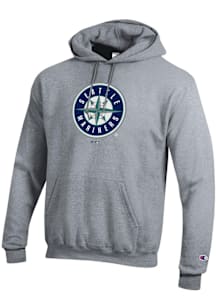 Champion Seattle Mariners Mens Grey Powerblend Long Sleeve Hoodie