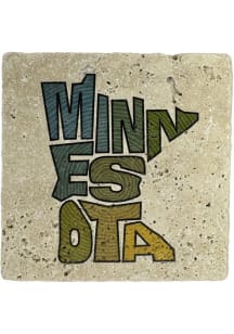 Minnesota Block Letter State Shape Coaster