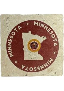 Minnesota Rustic State With Seal Coaster