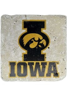 Black Iowa Hawkeyes Hawkeye in I over Text 4x4 Coaster