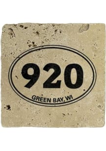 Green Bay Area Code Stamp Coaster - Black
