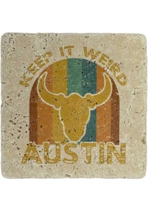Austin Keep It Weird Coaster - Yellow