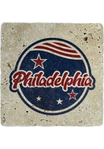 Philadelphia Philadelphia Stamp Coaster - Blue